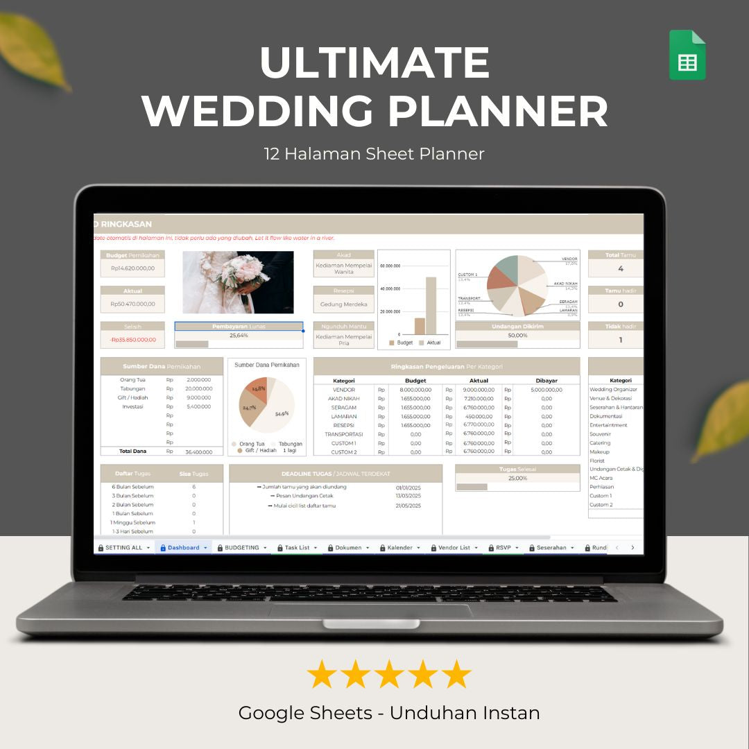 Ultimate Wedding Planner Spreadsheet