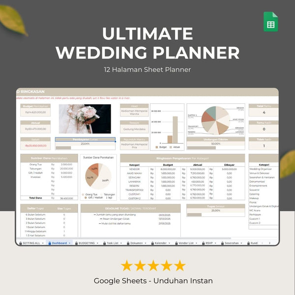 Ultimate Wedding Planner Spreadsheet